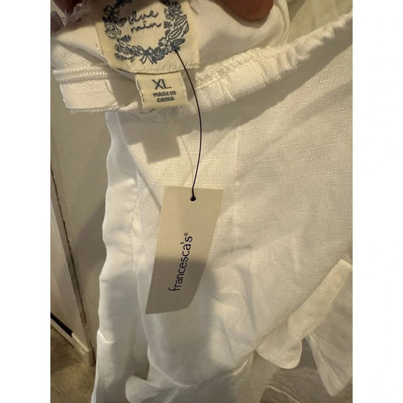 Francesca’s Wyonnah by Blue Rain Back Tie Ruffle White Mini Dress. Sz XL‎ M0262 - Picture 6 of 9